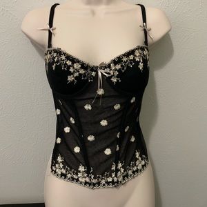 Black corset with flowers 32D